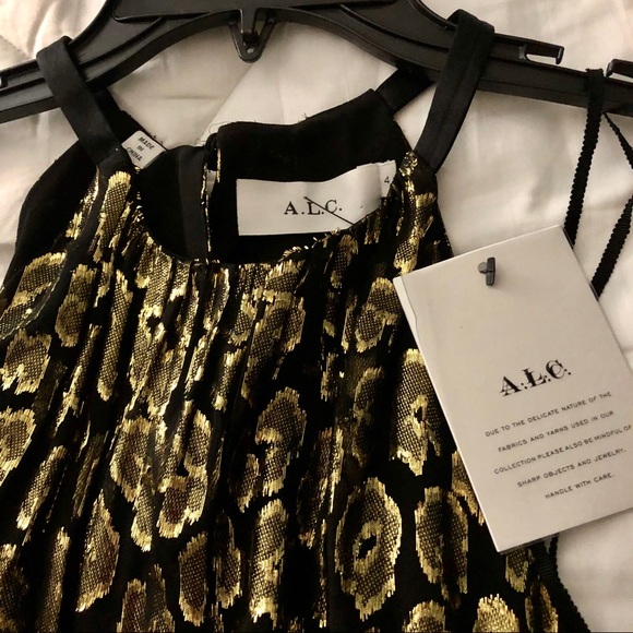 NWT A.L.C. Golden Leopard Rosa Midi Dress - Picture 6 of 7